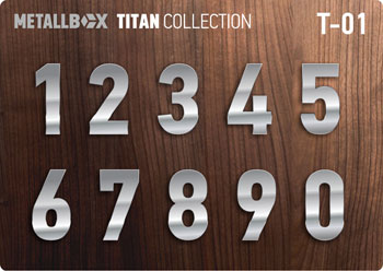 Цифры на дверь, дверные цифры, цифры из стали METALLBOX TITAN Collection - T-01 - отдельные цифры из стали