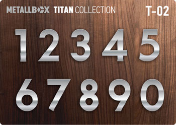 Цифры на дверь, дверные цифры, цифры из стали METALLBOX TITAN Collection - T-02 - отдельные цифры из стали