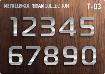 Цифры на дверь, дверные цифры, цифры из стали METALLBOX TITAN Collection - T-03 - отдельные цифры из стали