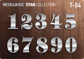 Цифры на дверь, дверные цифры, цифры из стали METALLBOX TITAN Collection - T-04 - отдельные цифры из стали